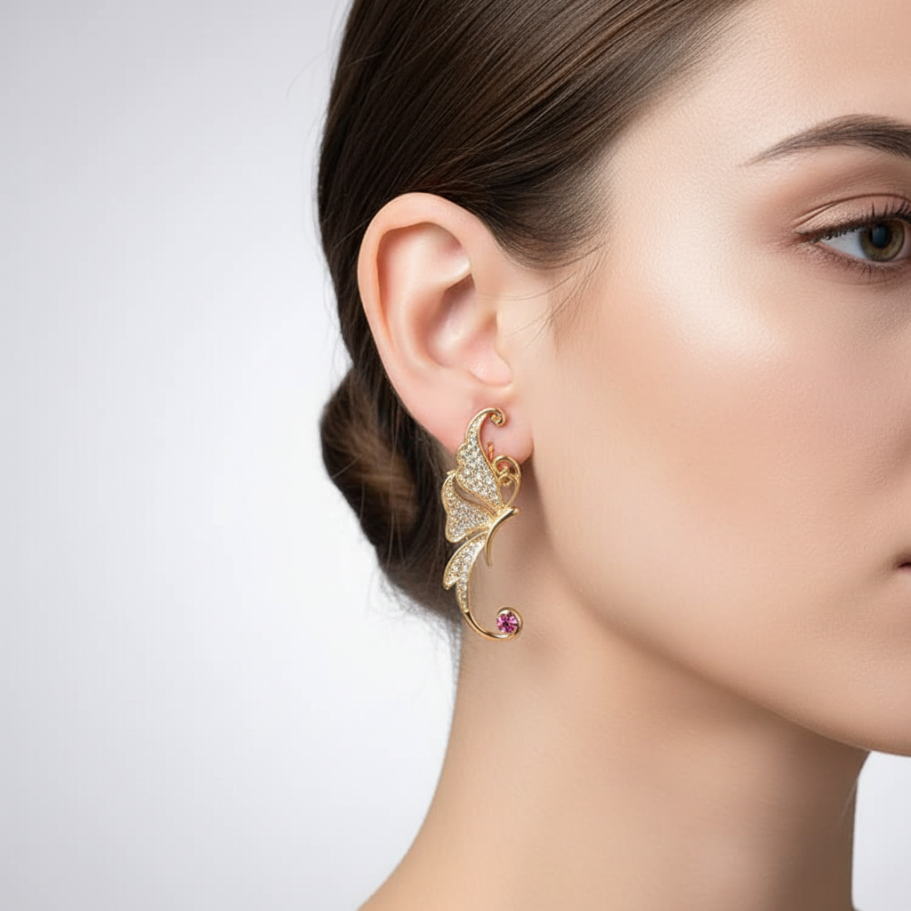Klassische Edelmetall Ohrringe für Damen in Rosa und Weiß; edles Accessoire für jeden Look.