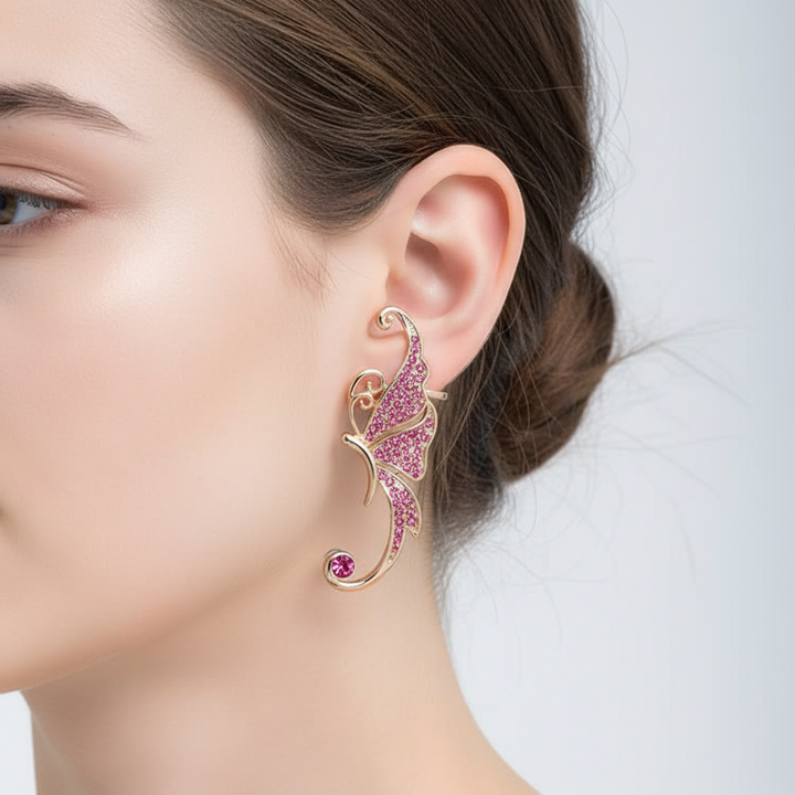 Zeitlos-elegante Damen Edelmetall Ohrringe für jeden Anlass; klassisches Accessoire in Rosa-Weiß.