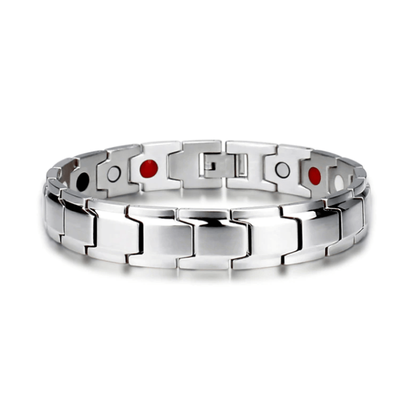 Edelstahl-Herrenarmband mit Magnetfunktion. SlimAura für Wohlbefinden, Energie und als zeitloser Herrenschmuck.
