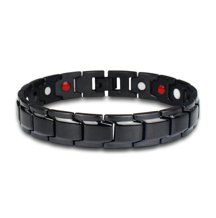 Gesundheitsförderndes Herrenarmband: SlimAura Magnetarmband aus Edelstahl. Für Energie und ein aktives Leben.