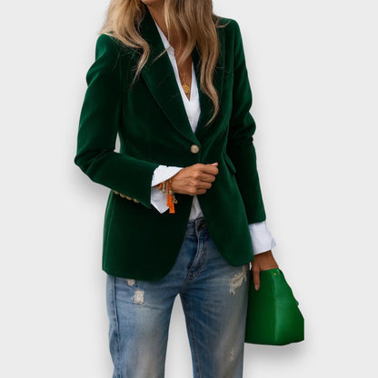 Professioneller Langarm Blazer für Damen, einfarbig. Ein eleganter Business Blazer für souveräne Büro-Outfits.