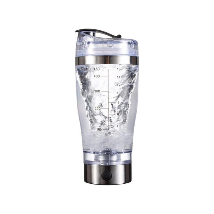 Praktischer elektrischer Proteinshaker, klumpenfrei mixen. USB-aufladbar, perfekt für Gym & unterwegs.