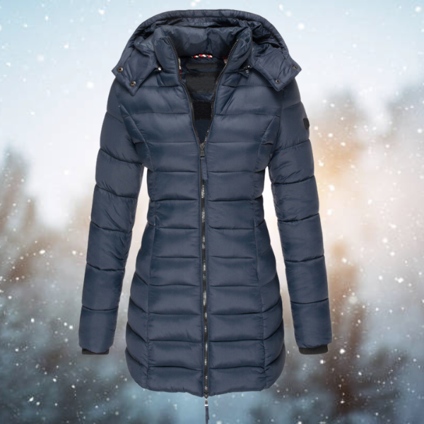 Eleganter Damen Winter Parka mit Kapuze in Schwarz. Warmhaltende Winterjacke für Outdoor & Freizeit.
