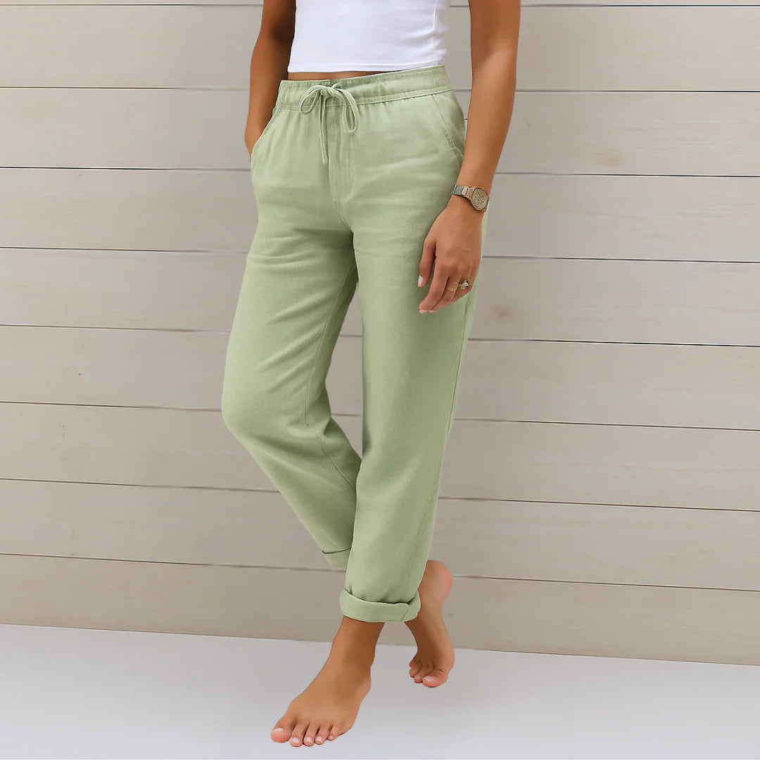 Stylische Damen Sommer Marlenehose, weites Bein. Stretch-Stoff, elegant & vielseitig für jede Gelegenheit.