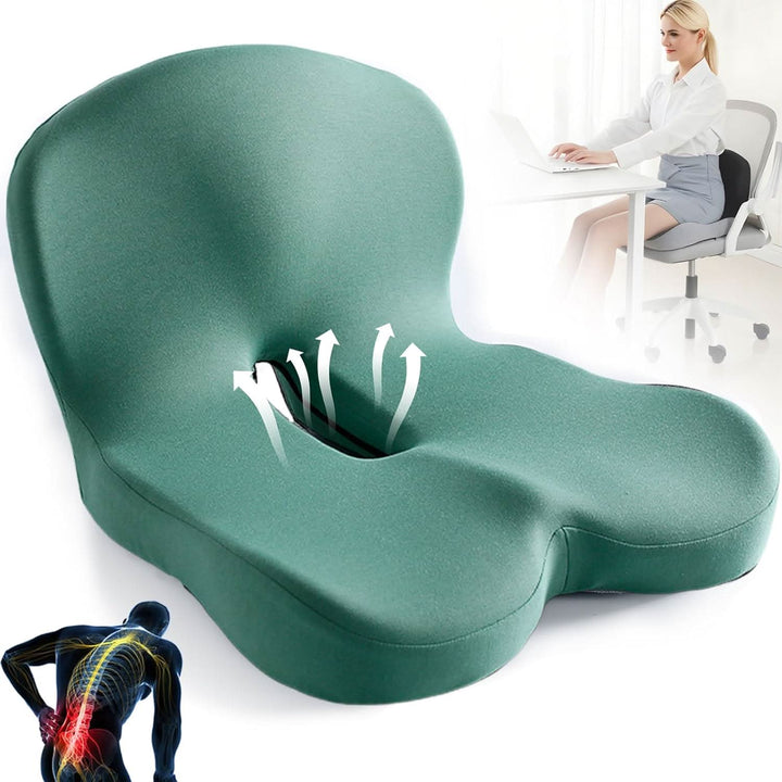 Entlastendes Sitzkissen mit Memory-Schaum. Für gesunden Sitzkomfort zuhause, Büro & Auto.