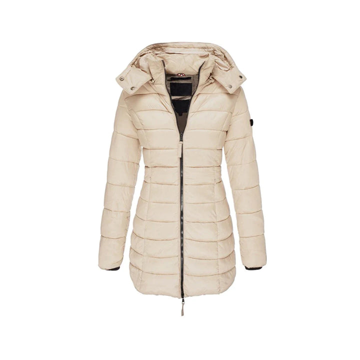Schützende Damen Winter Pufferjacke, wasserabweisend & winddicht, hält bei Schnee & Kälte warm.