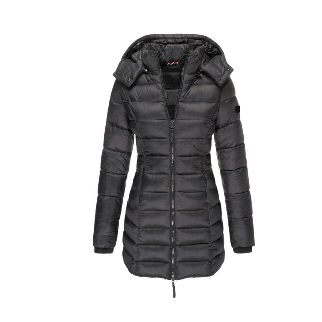 Vielseitige Damen Pufferjacke, warm und wasserabweisend, ideal für Stadt & Freizeit im Winter.