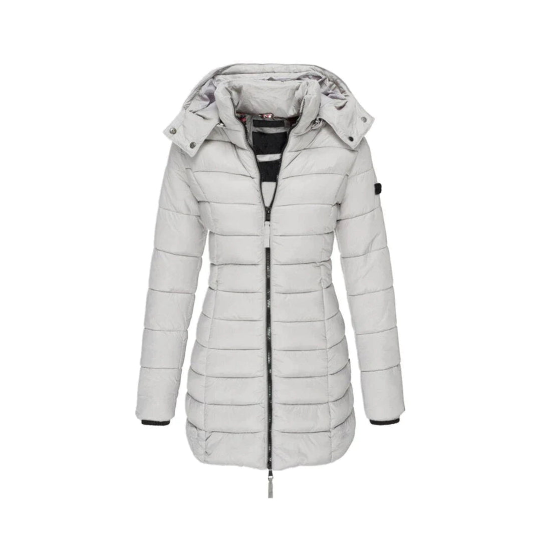 Funktionelle Damen Outdoor Pufferjacke, wasserabweisend, warm, perfekt für Winterabenteuer.