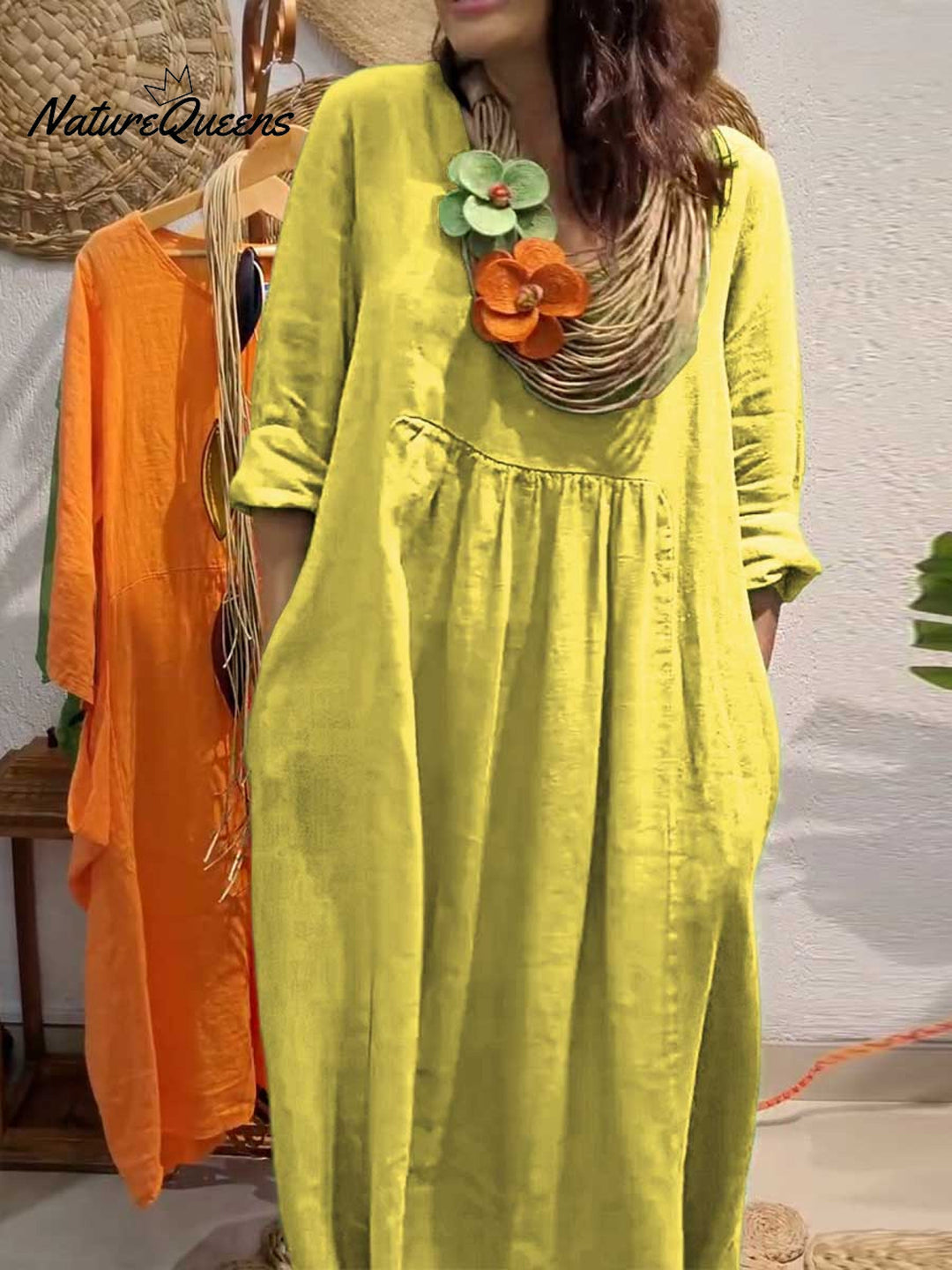Langes Damen Sommerkleid Evelyn: Fließende, elegante Silhouette und lockere Passform für maximalen Komfort.
