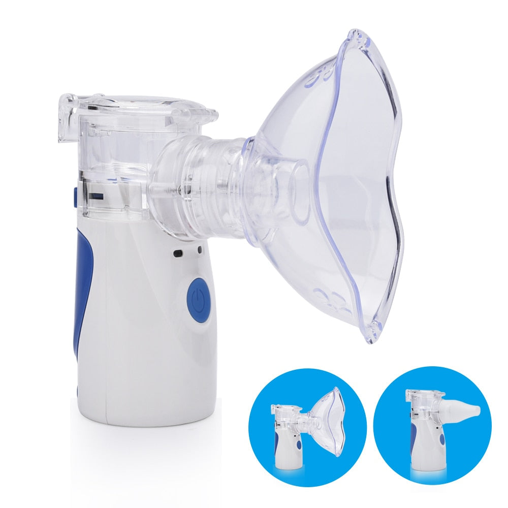 Unisex Vernebler AirEase in Anwendung; schnelle Linderung bei Asthma & Erkältung, für freie Atmung.