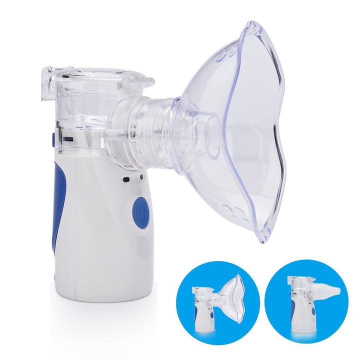 Unisex Vernebler AirEase in Anwendung; schnelle Linderung bei Asthma & Erkältung, für freie Atmung.