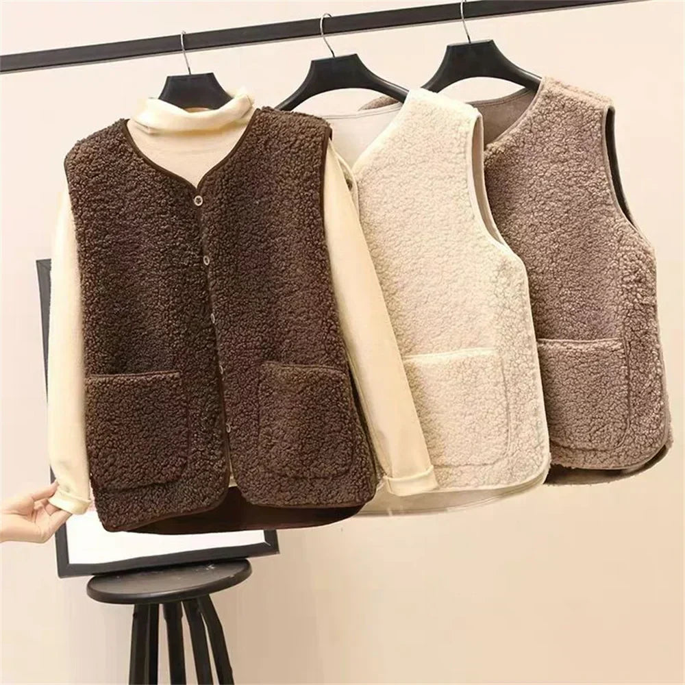 Warme Damen Weste für Herbst & Winter. Ideales Oberteil für den Lagenlook, bietet Komfort und modernen Stil.
