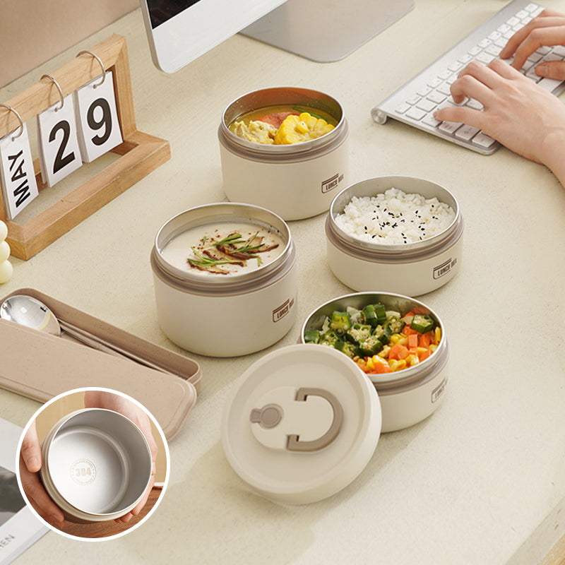 Komplettes Lunchbox-Set: Isolierte Edelstahl-Brotdose und stilvolle Tragetasche für Ihre Mahlzeiten.