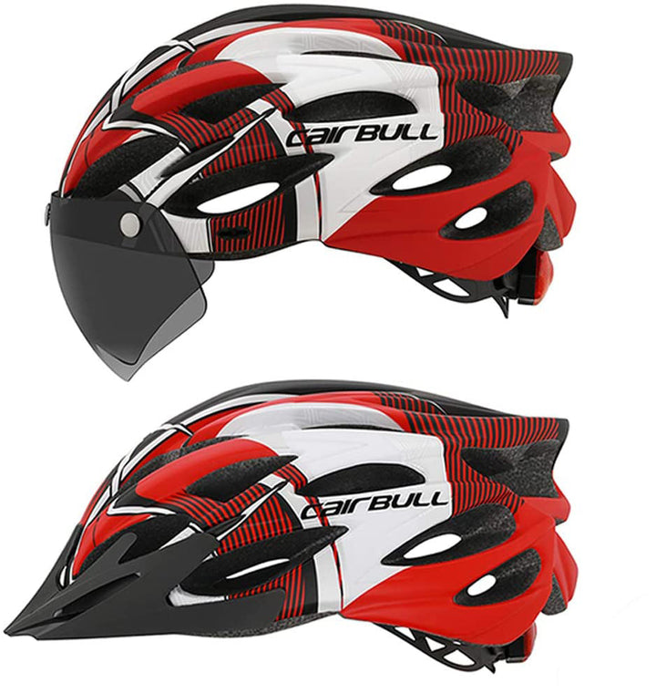 ProGuard Fahrradhelm: Robuster, leichter Unisex-Helm mit integriertem LED-Rücklicht und abnehmbarem Visier.
