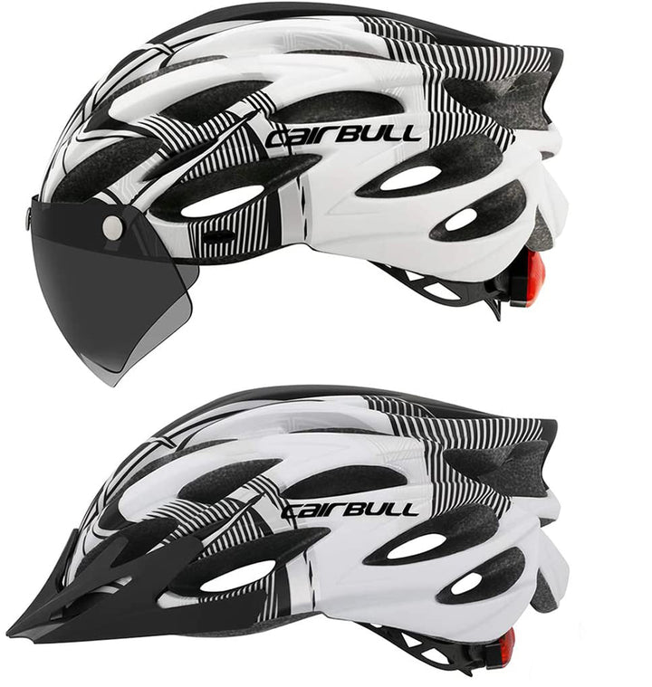 Vielseitiger ProGuard Fahrradhelm unisex, leicht & robust, mit LED-Rücklicht und Visier für Stadt & Gelände.
