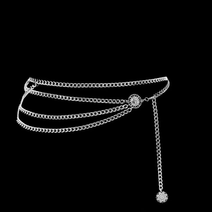 Damen Ketten Gürtel mit Herz-Details, goldene Ausführung, luxuriöses Party Accessoire.
