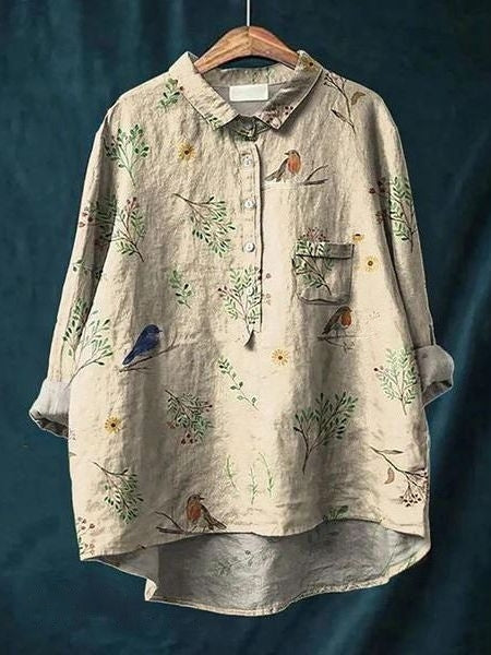 Moderne Damen Bluse, geblümt, komfortabler lockerer Schnitt, ganzjährig tragbar.