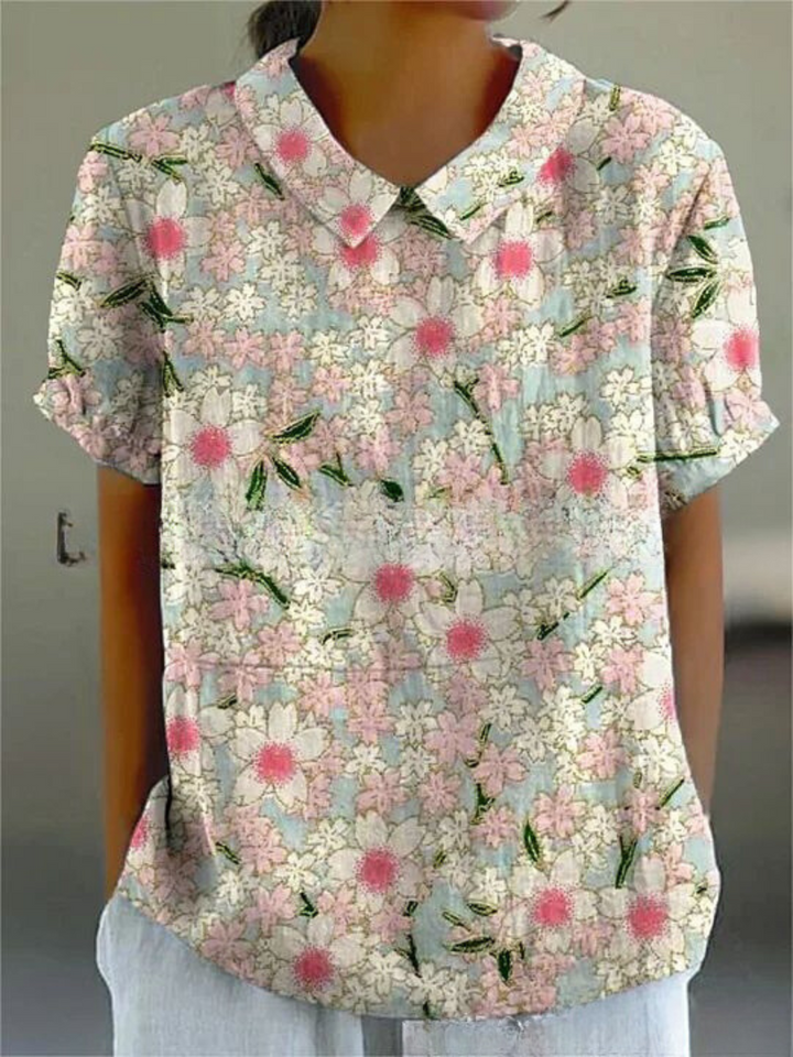 Komfortable Freizeitbluse für Damen, Langarm, mit floralem Design, perfekt für warme Tage.