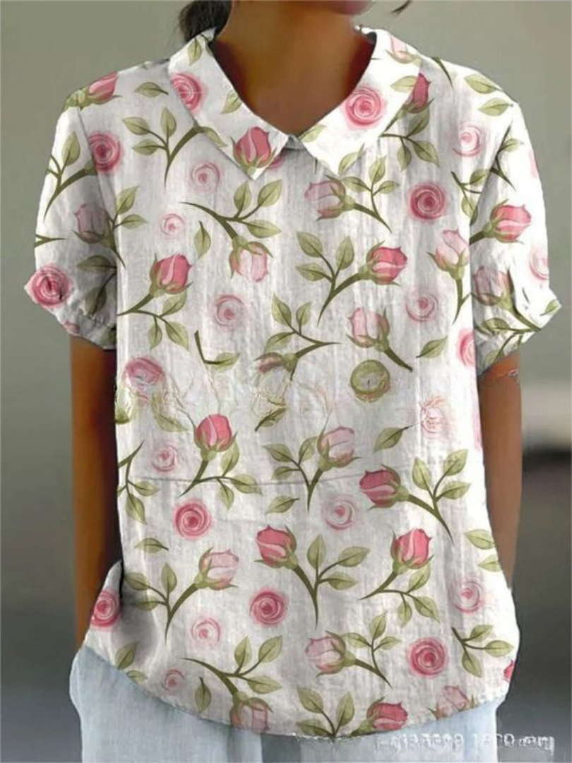 Damen Frühjahrsbluse mit Langarm und stilvollem Blumendruck, für einen frischen Look.