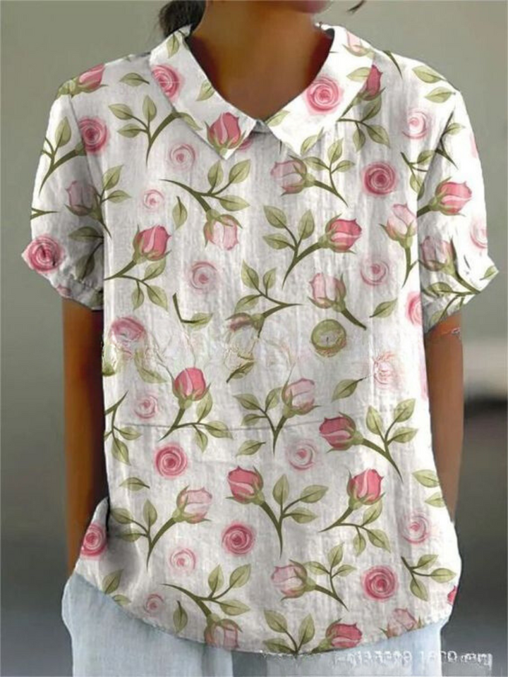 Damen Frühjahrsbluse mit Langarm und stilvollem Blumendruck, für einen frischen Look.