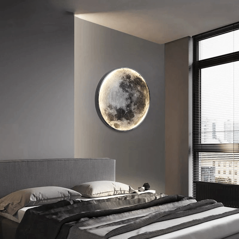 Warmweißes LED Licht der dimmbaren 3D-Mondlampe, schafft beruhigendes und stimmungsvolles Ambiente.