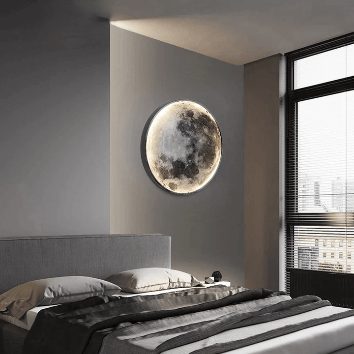 Warmweißes LED Licht der dimmbaren 3D-Mondlampe, schafft beruhigendes und stimmungsvolles Ambiente.