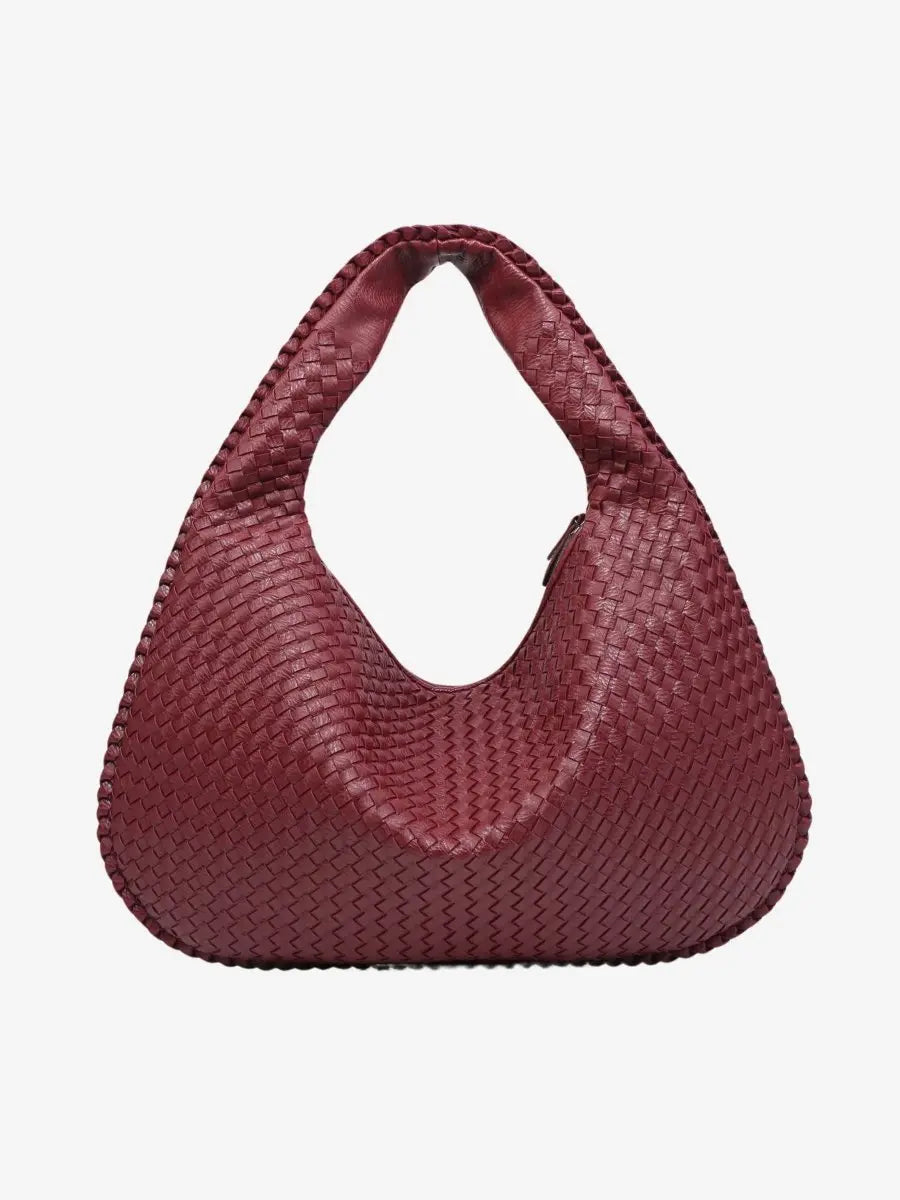 Elegante Damen Hobo Tasche in Flechtoptik, große Schultertasche für den Alltag mit Reißverschluss.
