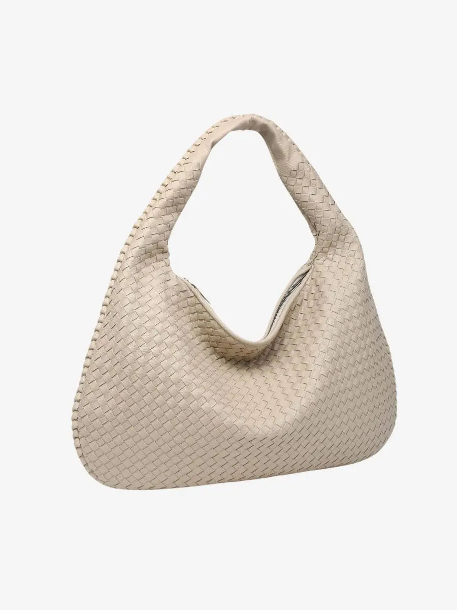 Modische Damen Hobo Tasche, große Schultertasche mit feiner Flechtoptik, ideales Accessoire für jeden Anlass.