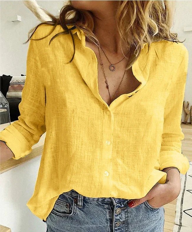 Luftige Damen Freizeitbluse mit V-Ausschnitt & Kurzarm für den Sommer, bequem & stilvoll, Loose Fit.