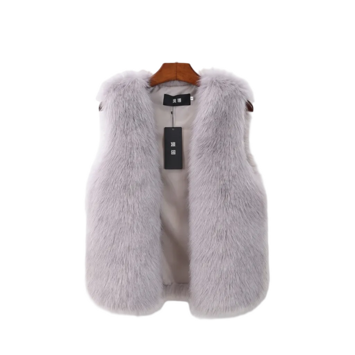 Damen Weste mit offener Front, lockerer Passform. Ideal für stilvolles Layering in Herbst & Winter.