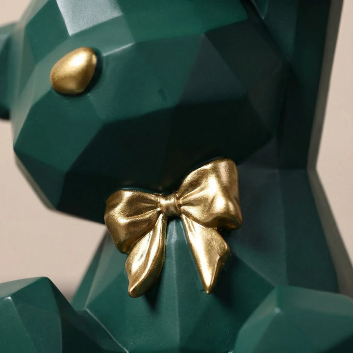 Geometrische Bärenfigur in Weiß mit funktionaler Schale zur Aufbewahrung von Schlüsseln & Kleinigkeiten.