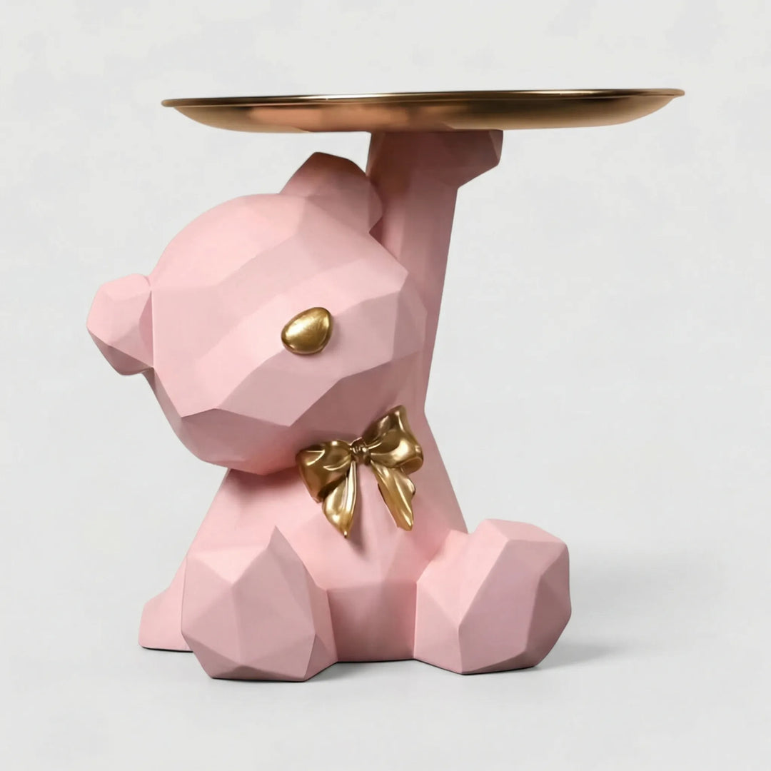 Schicke Bärenfigur mit Schale für Schlüssel & Schmuck; vielseitige Dekoration und Ordnungshilfe fürs Zuhause.