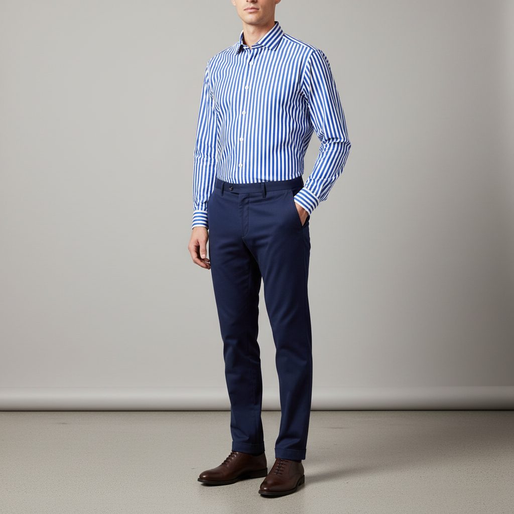 Herrenhemd Howard, klassisch gestreift, langarm, aus Baumwolle für eleganten Business- oder Freizeit-Look.