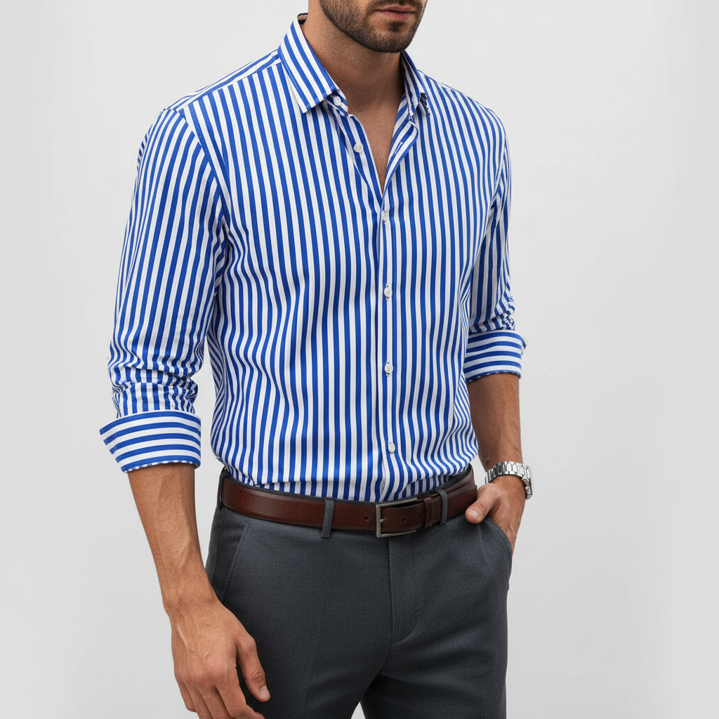 Stilvolles Herren Slimfit Hemd Howard, gestreift, langarm, ideal für Business & Freizeit, elegant und bequem.