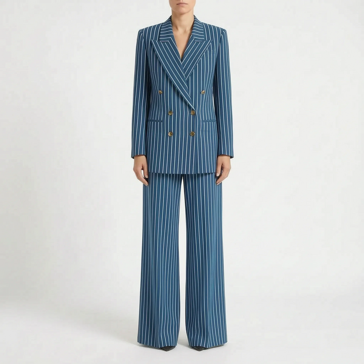 Komfortabler Damen Sakko-Hose-Set Courtney, gestreiftes Design für einen professionellen Look.