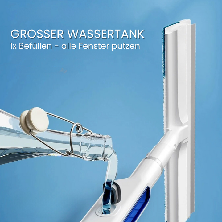 Der multifunktionale Glasreiniger sorgt für saubere, streifenfreie Fenster mit seiner integrierten Sprühfunktion.