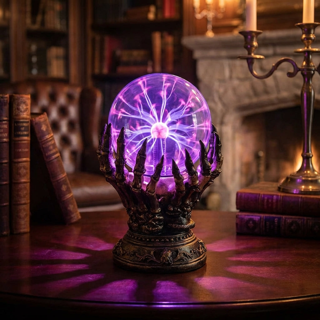 Gotische Tischlampe Aetherclaw, mystisches Stimmungslicht für gruselige Dekoration und dunkles Ambiente.