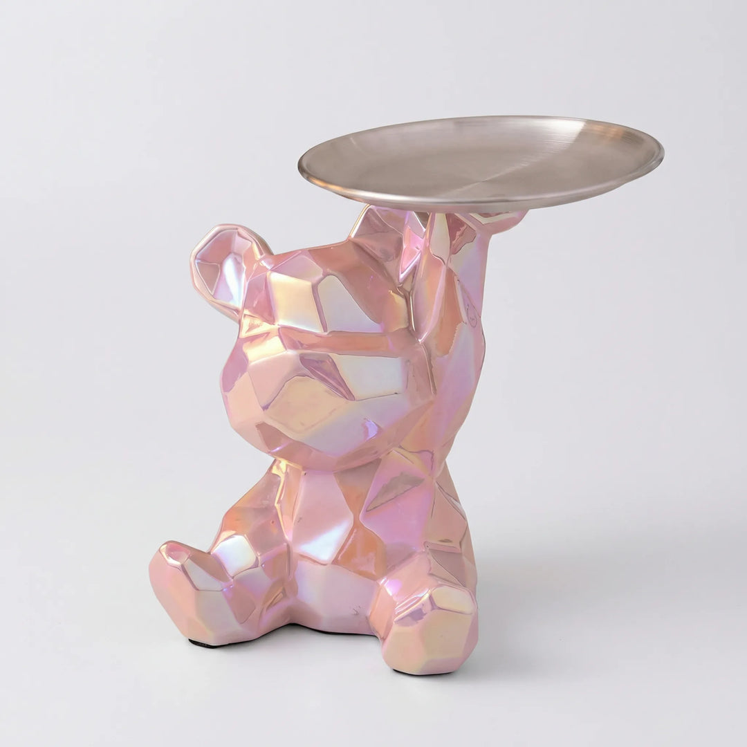 Modernes Bärchen-Wohnaccessoire mit Geldschlitz & Schälchen, perfekt für Sammler & Deko-Liebhaber.