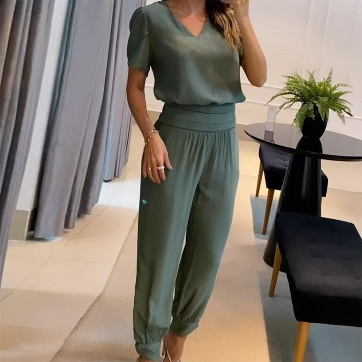 Damen Overall (Jumpsuit) mit elegantem Print, komfortabel und stilvoll für Freizeit und Alltag im Sommer.