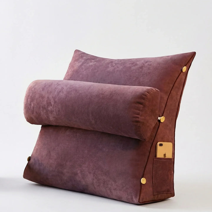 Weiches Keilkissen als Lesekissen im Bett oder auf dem Sofa. Komfortables Rückenstützkissen für Entspannung.
