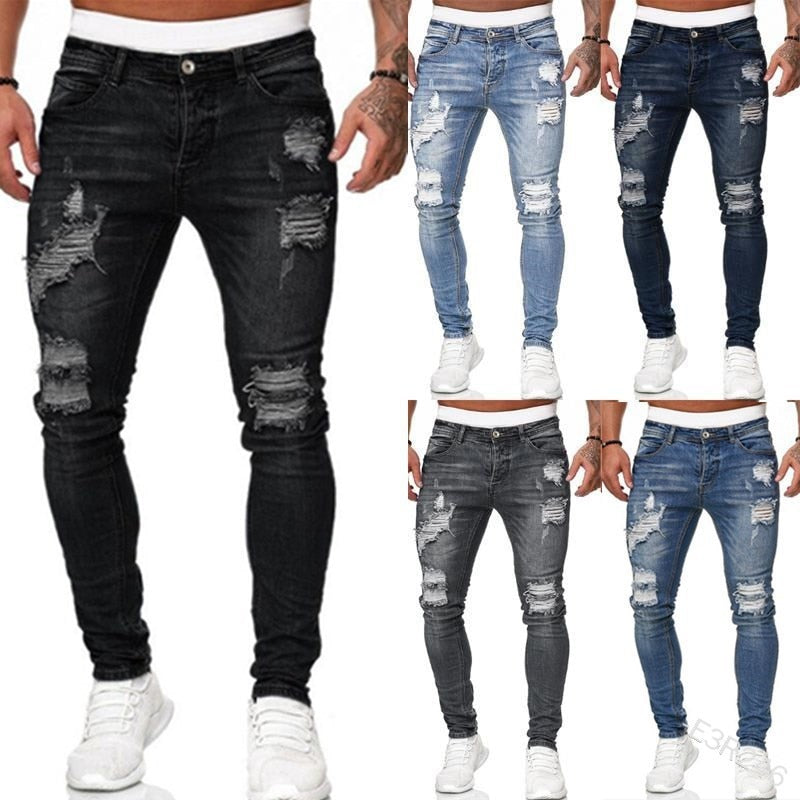 Coole Herren Luuk Jeans: Modische Slim-Fit Hose mit Ripped & Destroy Effekten für einen modernen Statement Look.