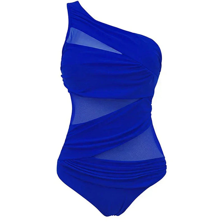 Figurformender Ein-Schulter-Damenbadeanzug in verschiedenen Farben. Bequeme & elegante Bademode für Urlaub.