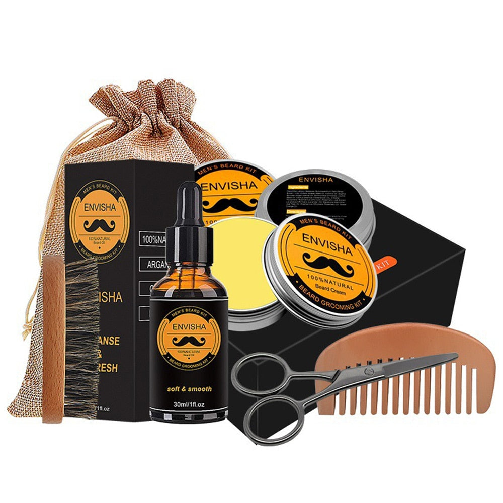 Geschenkidee: Herren Bartpflege-Set mit Derma Roller & Bartöl für stimulierten Bartwuchs & gesunde Hautpflege.