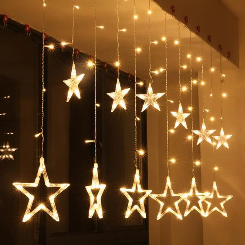 Sternen-Lichterkette als stimmungsvolle Deko für Feste, Geburtstage oder einfach nur für Zuhause.