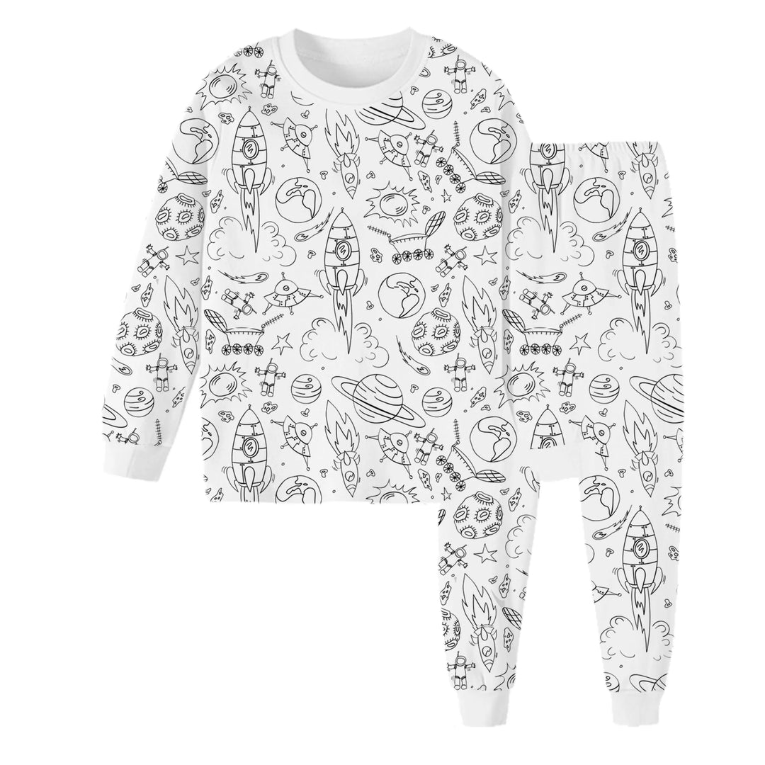 Fantasievoller Malpyjama für kreative Kinder, weiche Nachtwäsche zum Bemalen, Jungen & Mädchen.