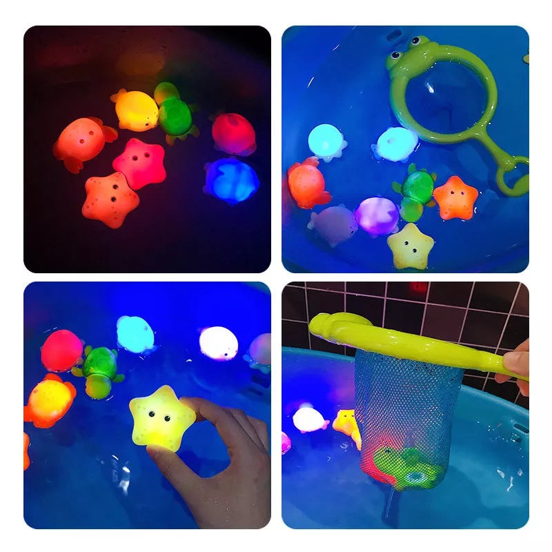 Kinder Badespielzeug Theodore, ein Funkelnder Badefreund mit LED-Lichtern, sorgt für lustigen Wasserspaß im Bad.