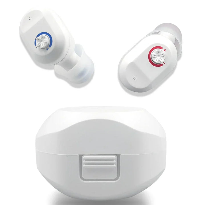 Mini In-Ear Hörgeräte für diskreten Tragekomfort und verbesserte Klangklarheit.