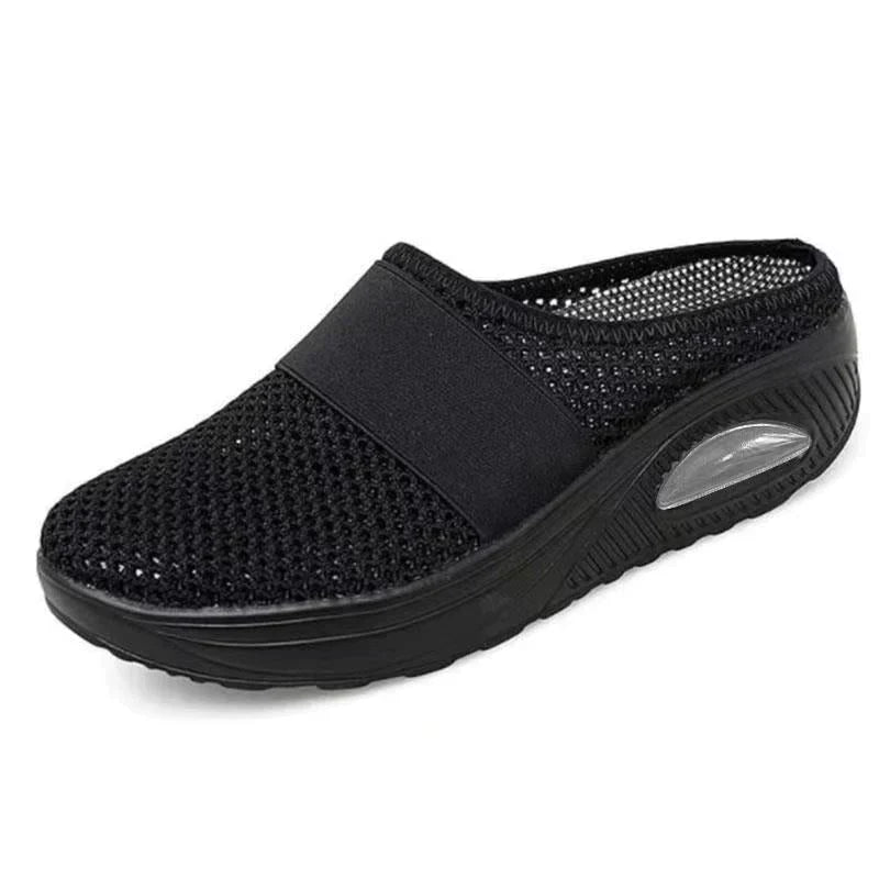 Nahaufnahme der Luftkissen-Sohle der OrthoAir Damen Sneaker, bietet optimale Dämpfung und Komfort.