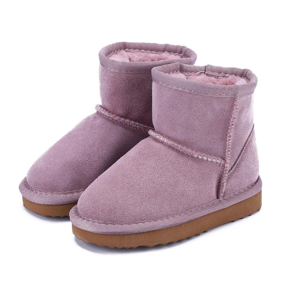 Wasserdichte Kinder Winterstiefel mit rutschfester Sohle; warme, gefütterte Winterschuhe für sicheren Halt im Schnee.