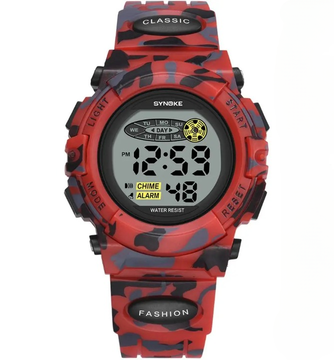 Wasserdichte digitale Livano Kinderuhr mit hellem LED-Display und bequemem Silikonarmband. Ideal für Abenteurer.